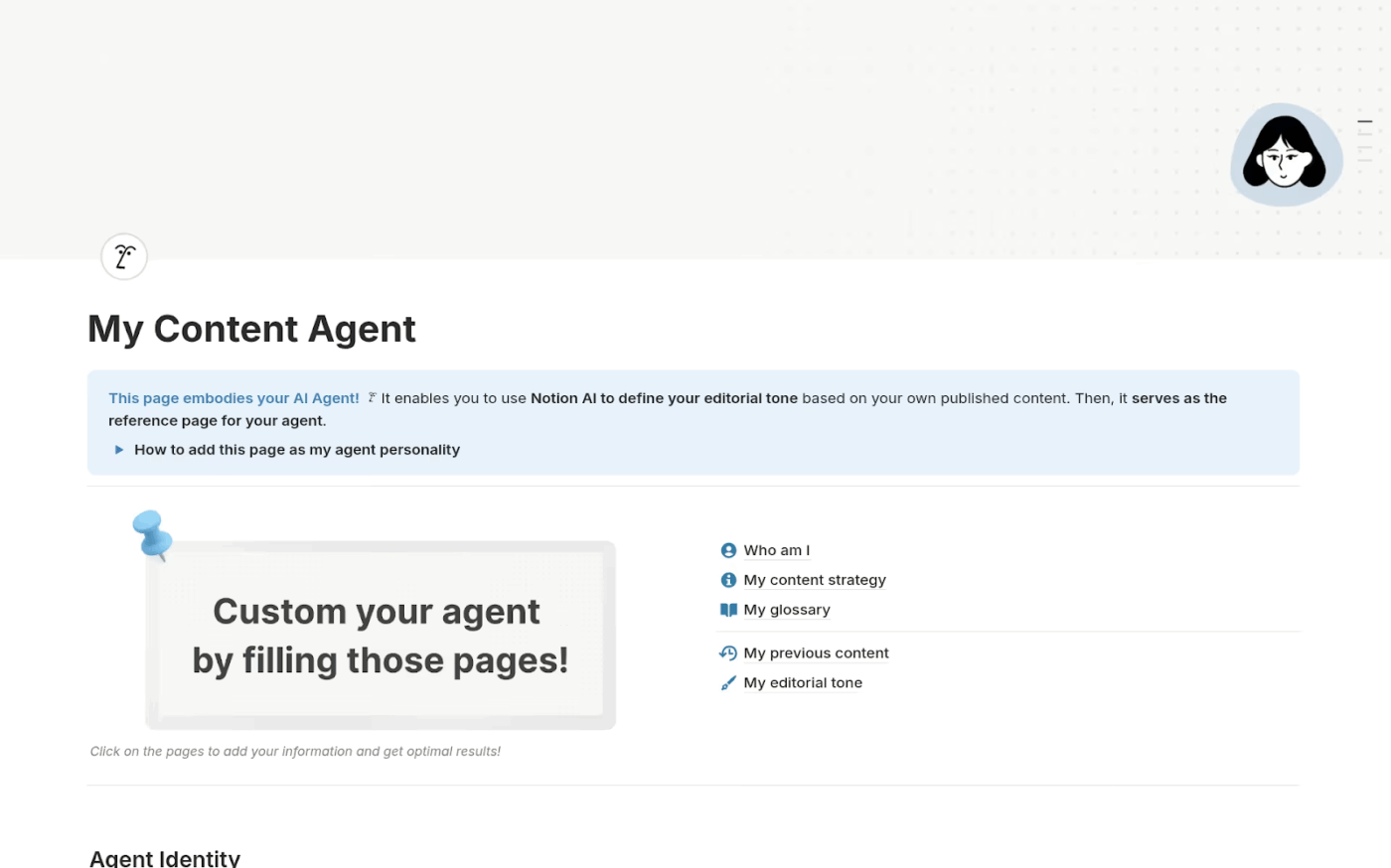 Your Content AI Agent Template by Notion- notion-social-media-calendar-templates