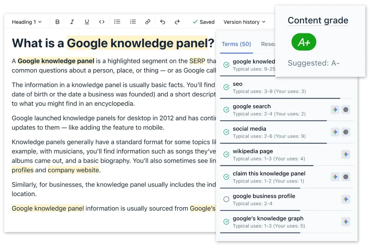 Clearscope: Content audit and optimization tool
