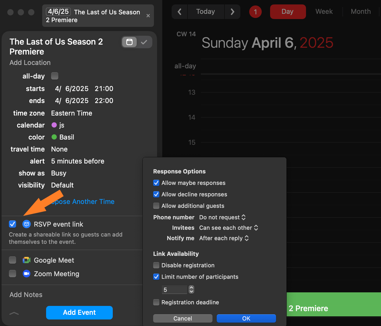 Fantastical calendar