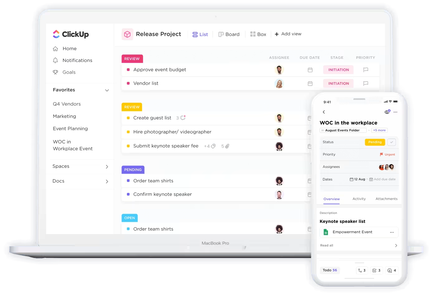 ClickUp Event Management: event marketing funnel