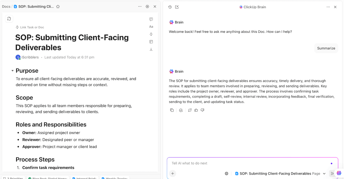 Use Docs + BrainGPT combo to draft your SOP processes: How to Handle Mistakes at Work