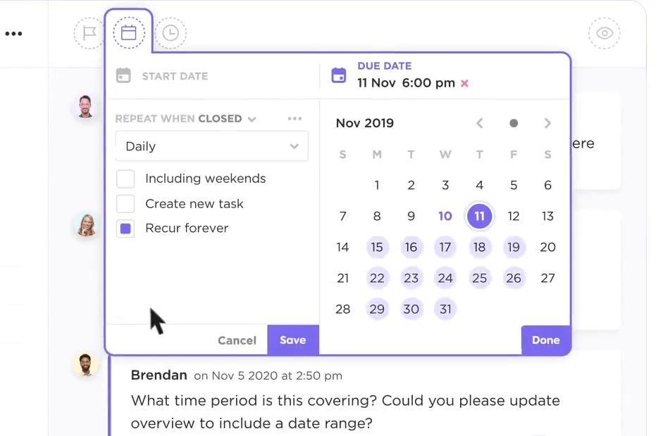 ClickUp’s Recurring Tasks