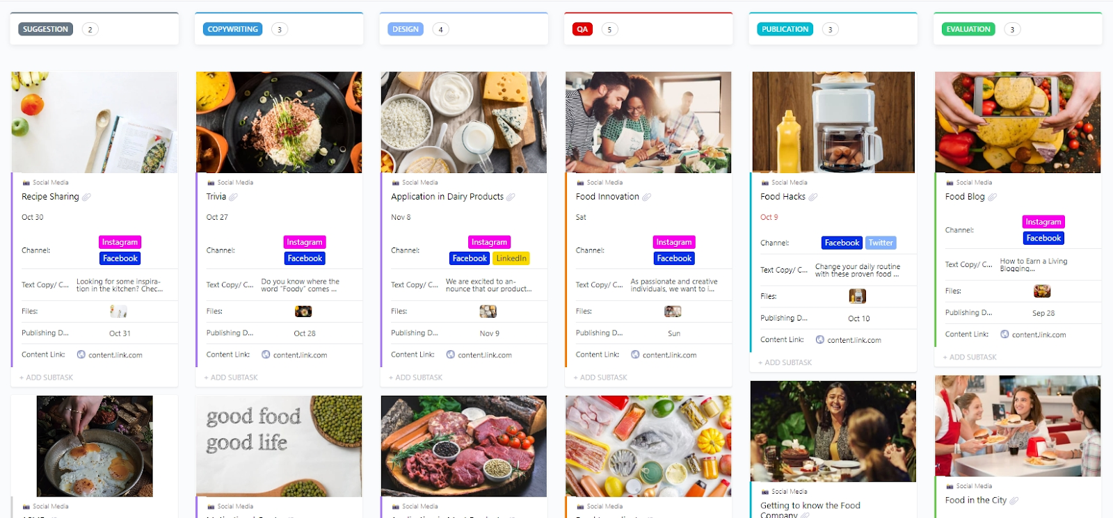 Organize content ideas and streamline collaboration with ClickUp’s Social Media Template