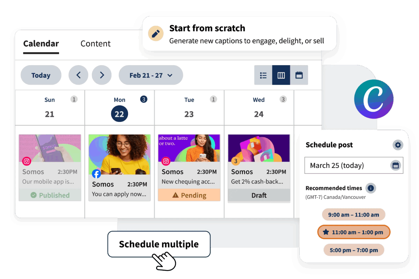 Hootsuite dashboard : Sendible Alternatives