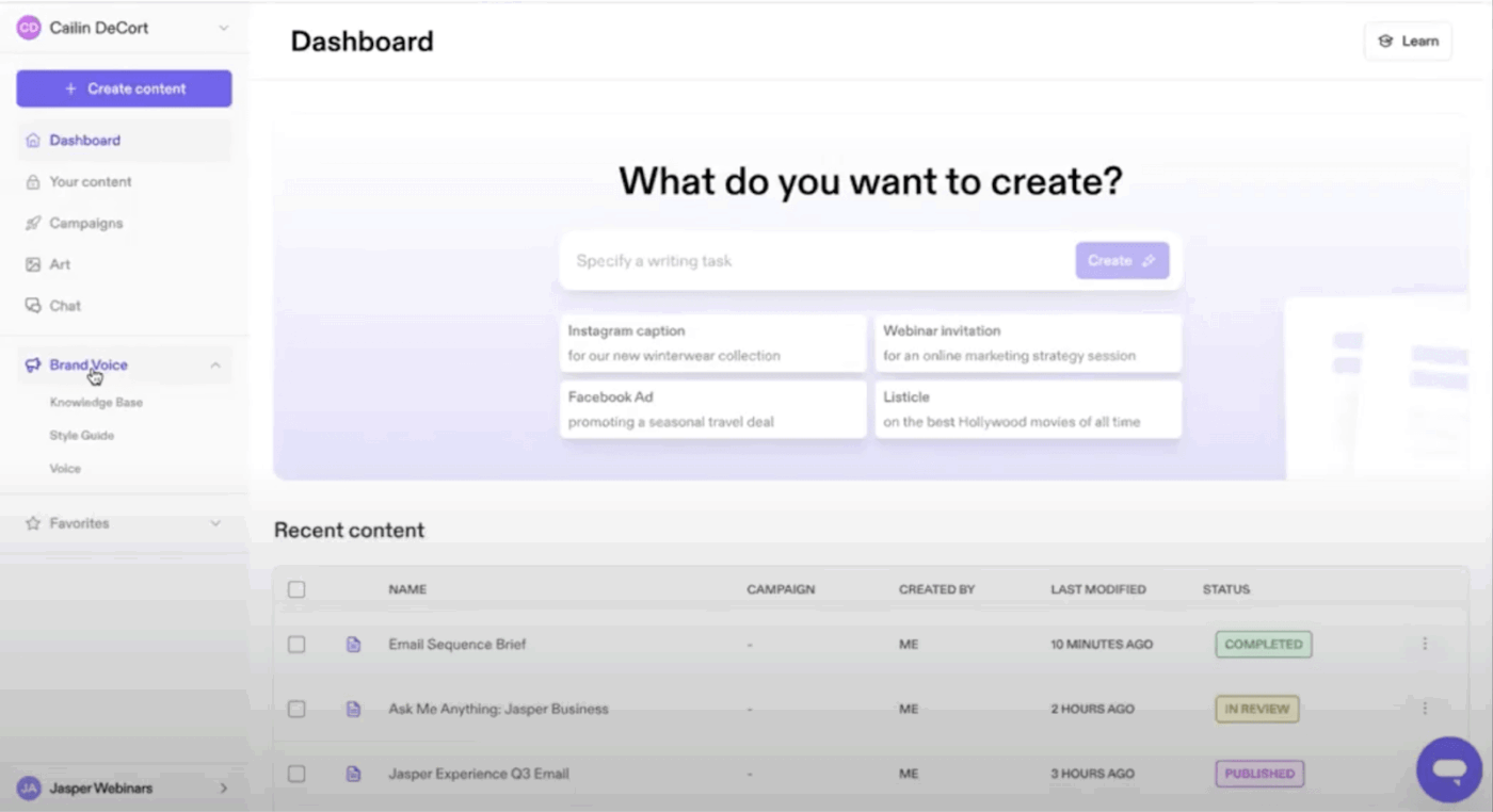 Jasper dashboard : how to automate product descriptions using ai