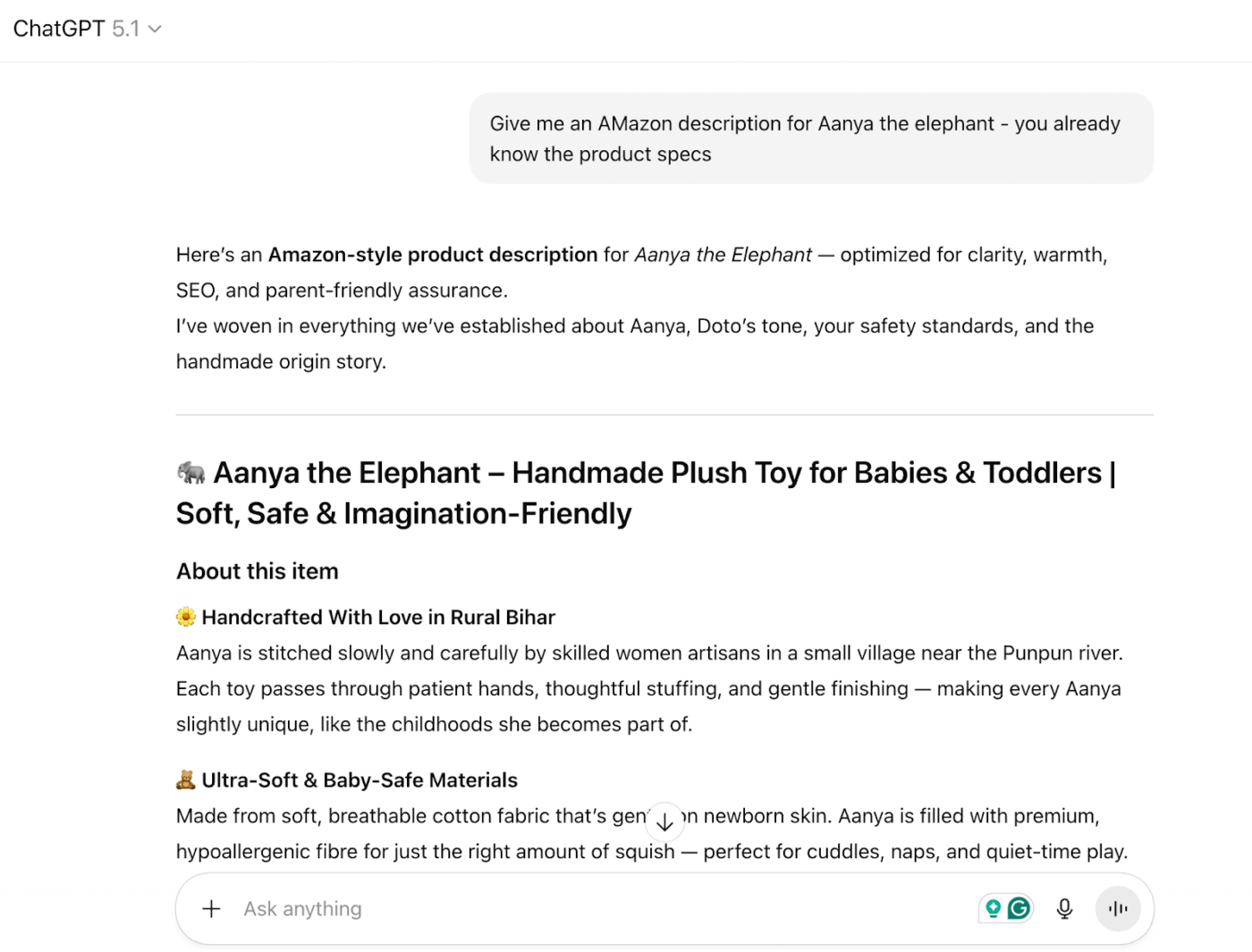 ChatGPT dashboard : how to automate product descriptions using ai