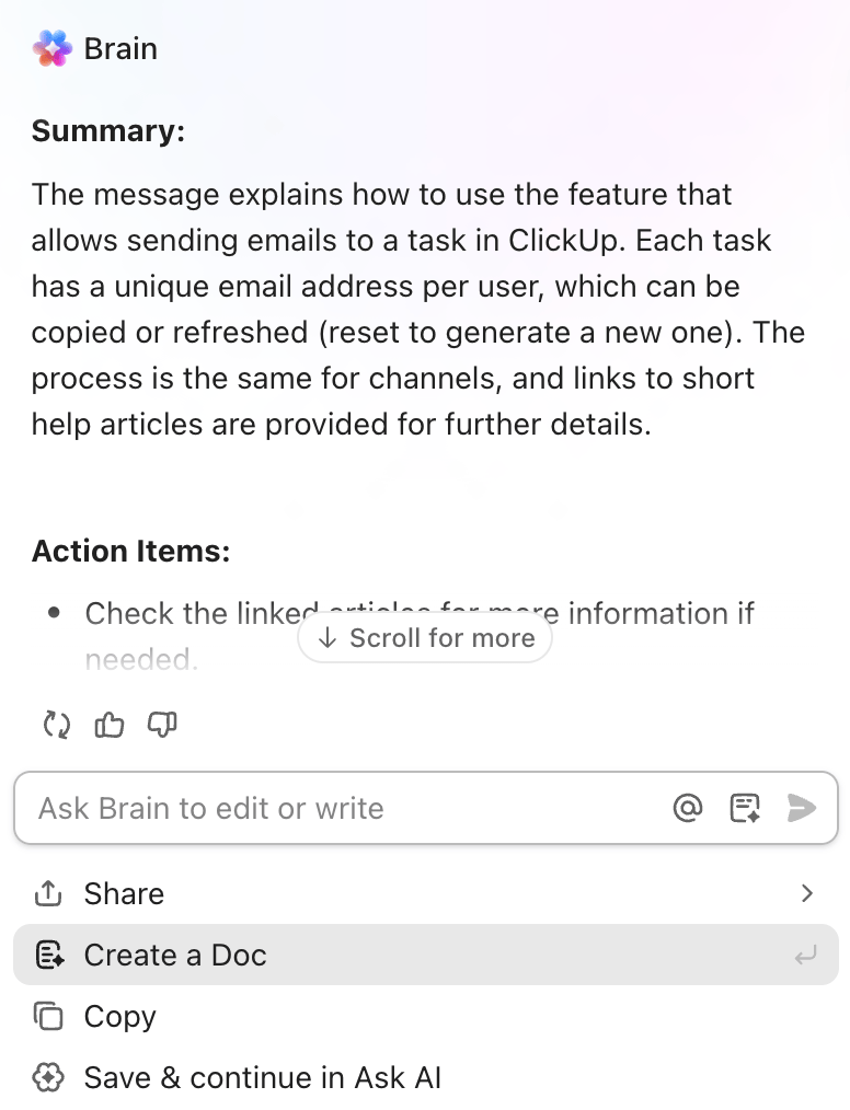 Krijg een kort overzicht van de actiepunten van de vergadering