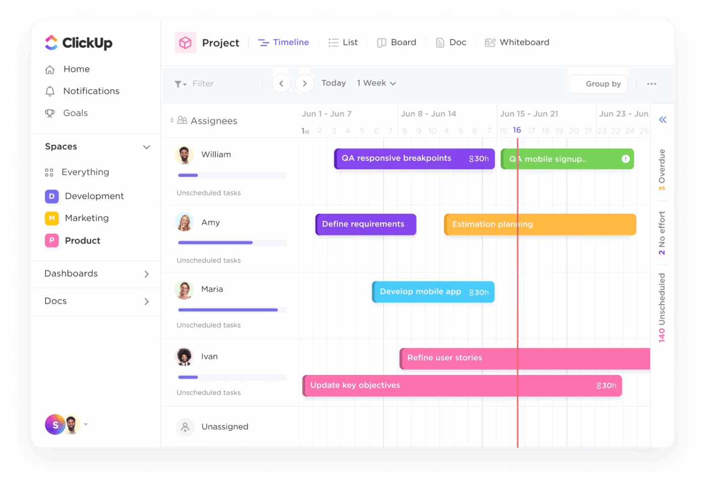 Quản lý vòng đời agile từ đầu đến cuối với quản lý công việc toàn diện bằng ClickUp cho các nhóm agile: Cách các nhà phát triển có thể quản lý backlog sprint.