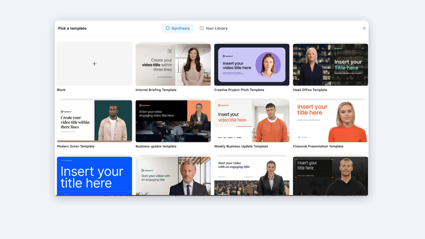 Synthesia Dashboard: how to create a product demo video