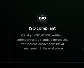 ClickUp ISO for security or legal obligations