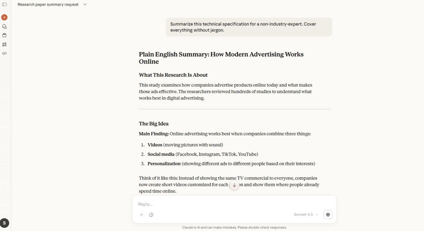 Claude: Sesuaikan ringkasan untuk berbagai audiens, seperti eksekutif, mahasiswa, atau tim teknis.