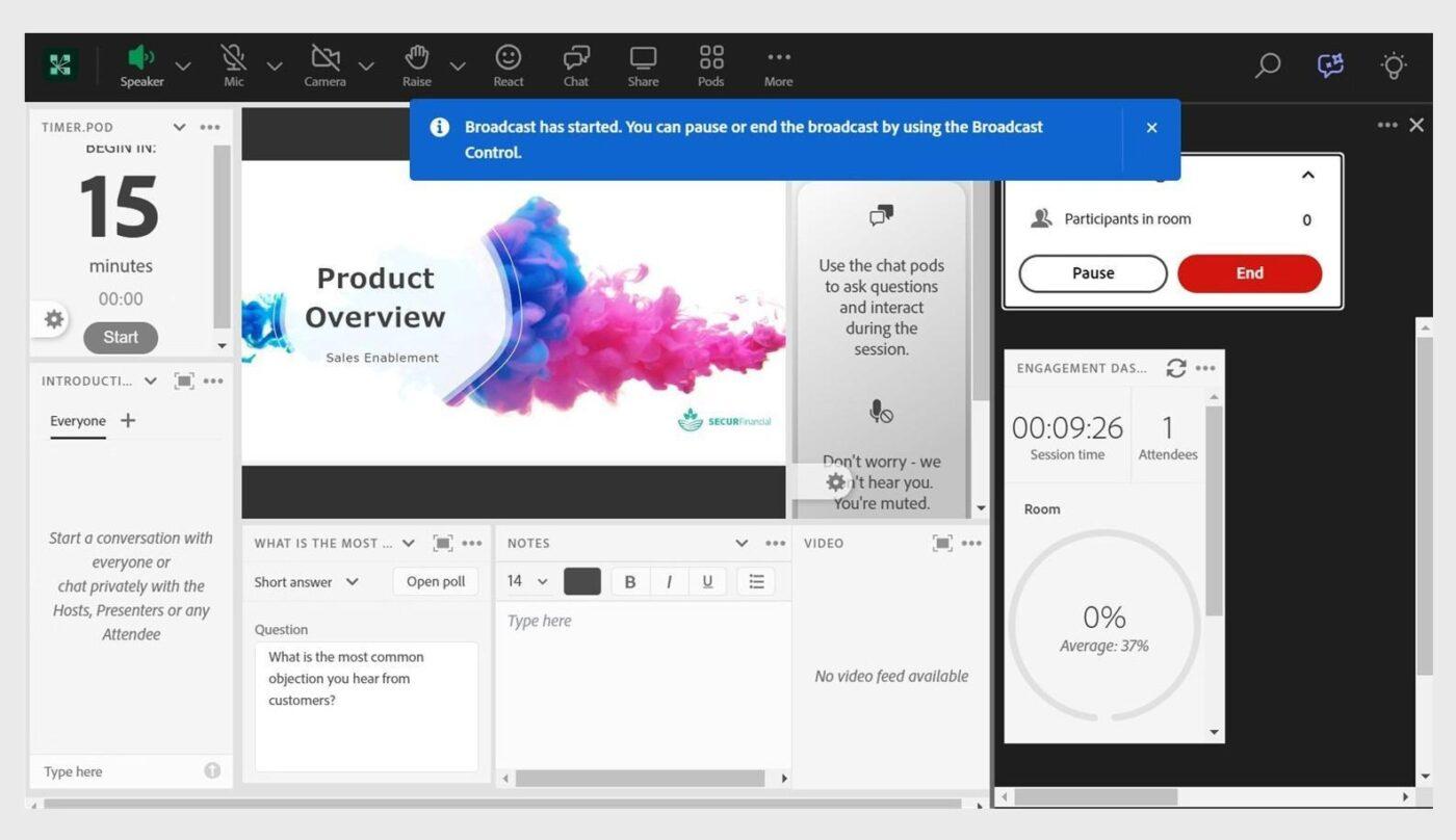 Advanced host controls and Backstage preparation-Adobe Connect vs ClickUp SyncUp