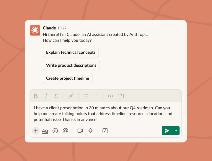 Amazon Q vs Claude-Claude in Slack for in-channel help