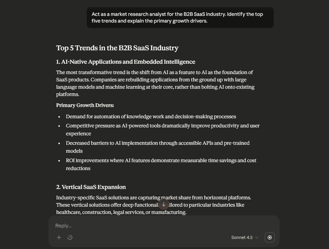 Use Claude to identify key trends