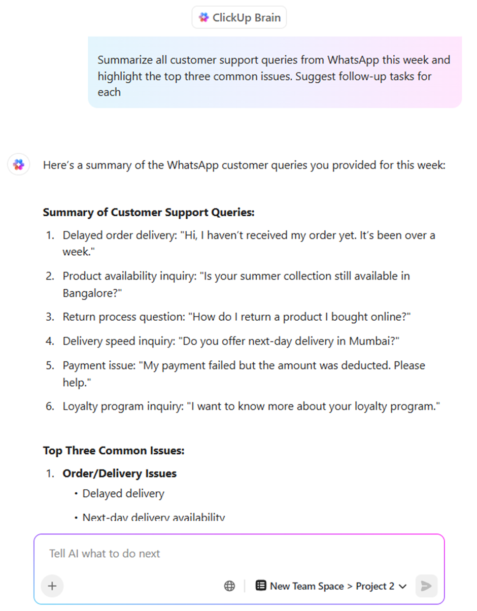 ClickUp BrainGPT – Jak mohou marketingoví manažeři využívat ClickUp SyncUp ke sledování průběhu kampaní