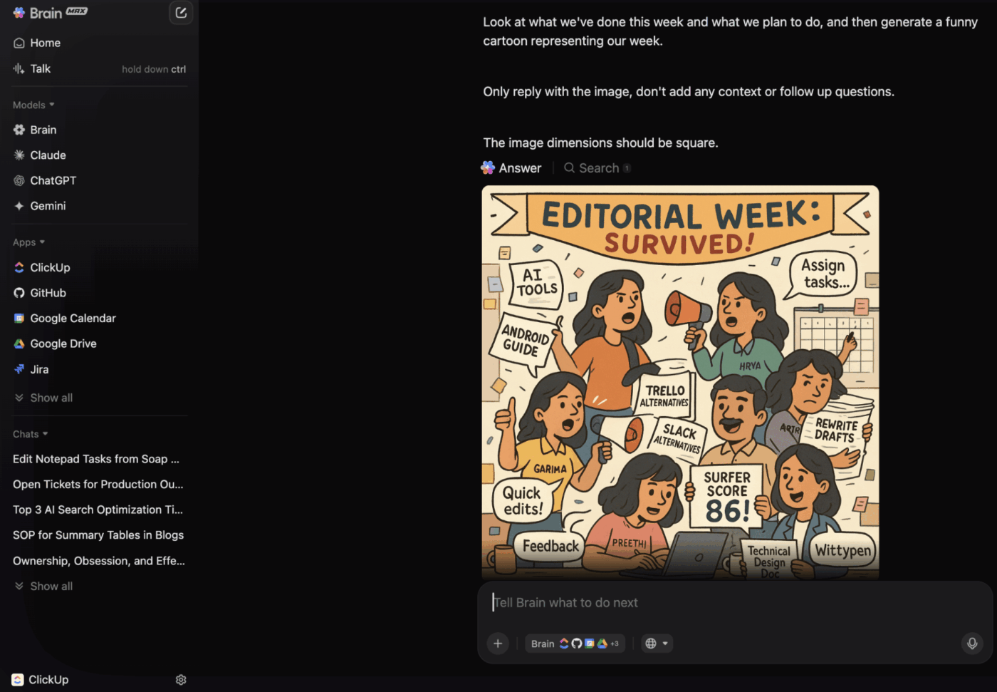 ClickUp BrainGPT- how ai creates aha moments for sales managers