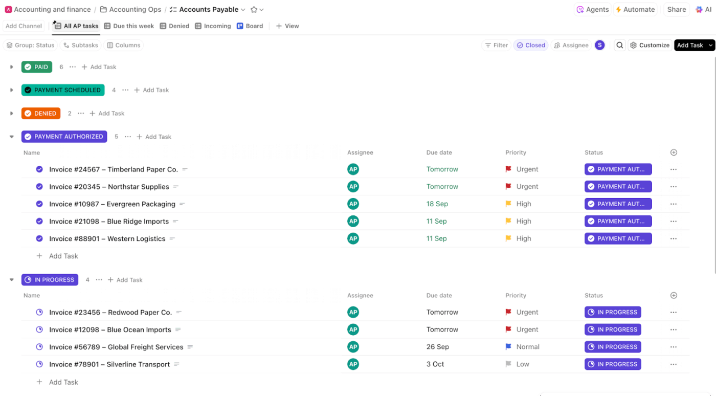 ClickUp’s List View- How to Migrate from Smartsheet to ClickUp