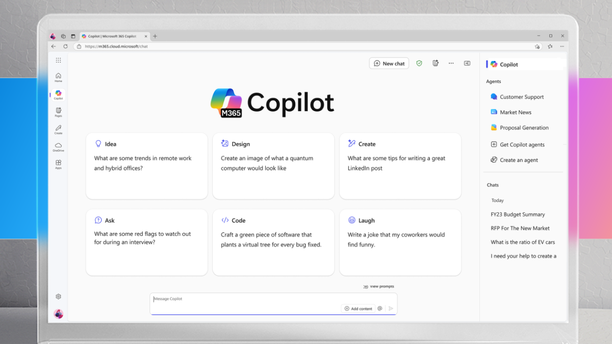 Copilot Chat for secure AI chat at work