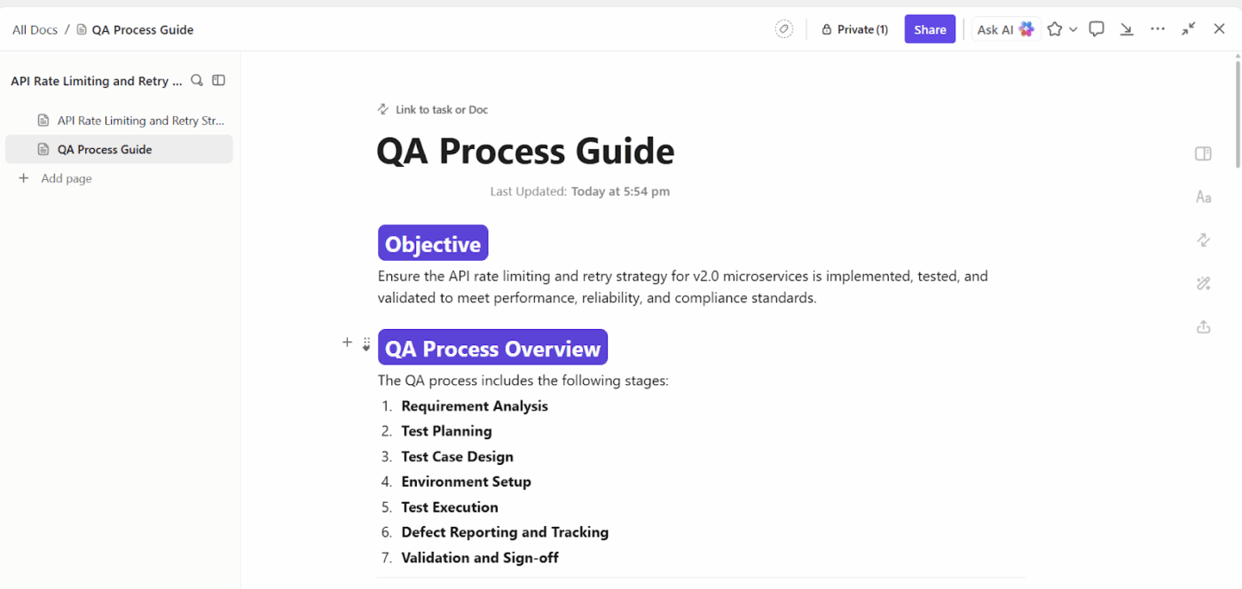 Documente todos os seus rascunhos e comentários com o ClickUp Docs — workslop gerado por IA.