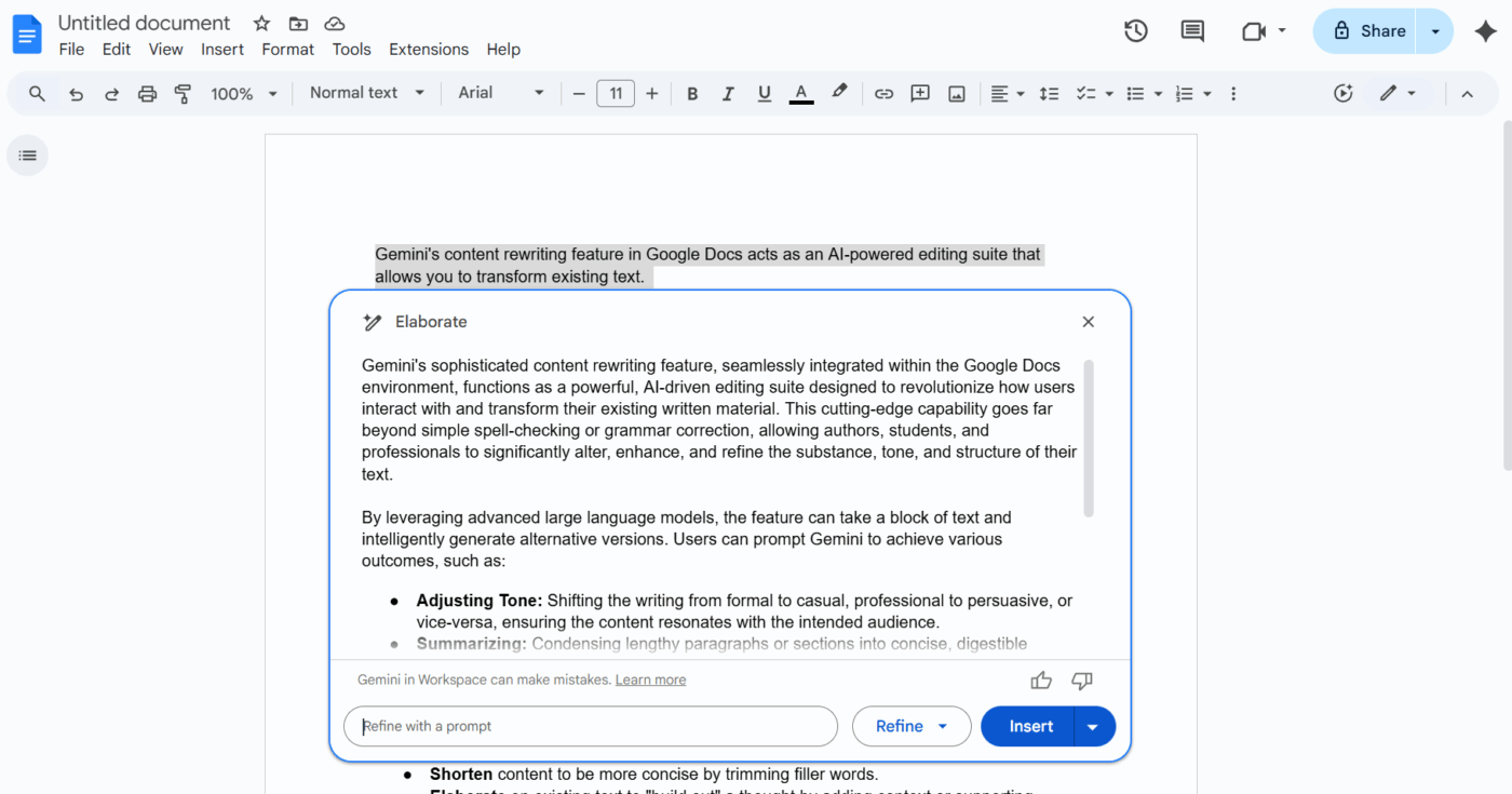 Mở rộng nội dung cho viết sáng tạo với Gemini