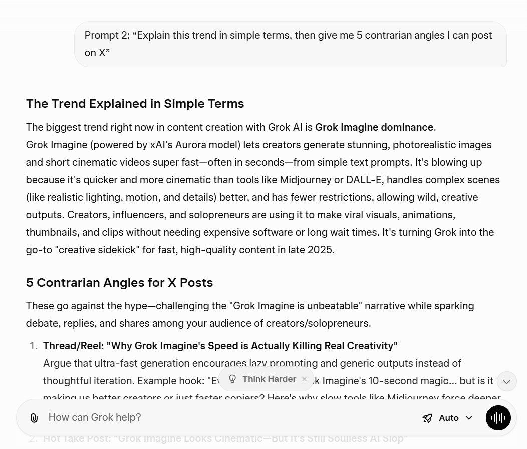 Explain this trend in simple terms, then give me 5 contrarian angles I can post on X