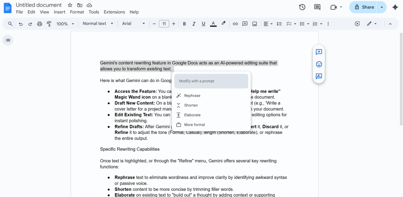 Cách viết lại nội dung với Gemini bằng các lời nhắc hiệu quả