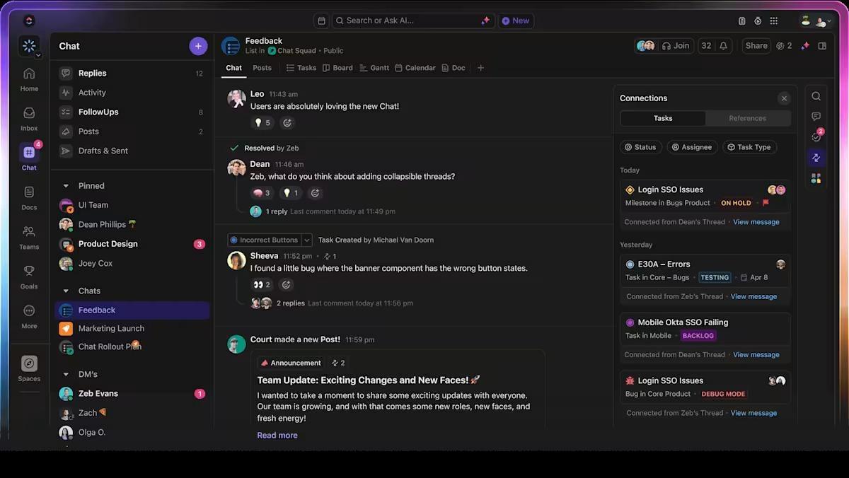 Jumpshare مقابل ClickUp SyncUps: أيهما الأفضل للتعاون؟