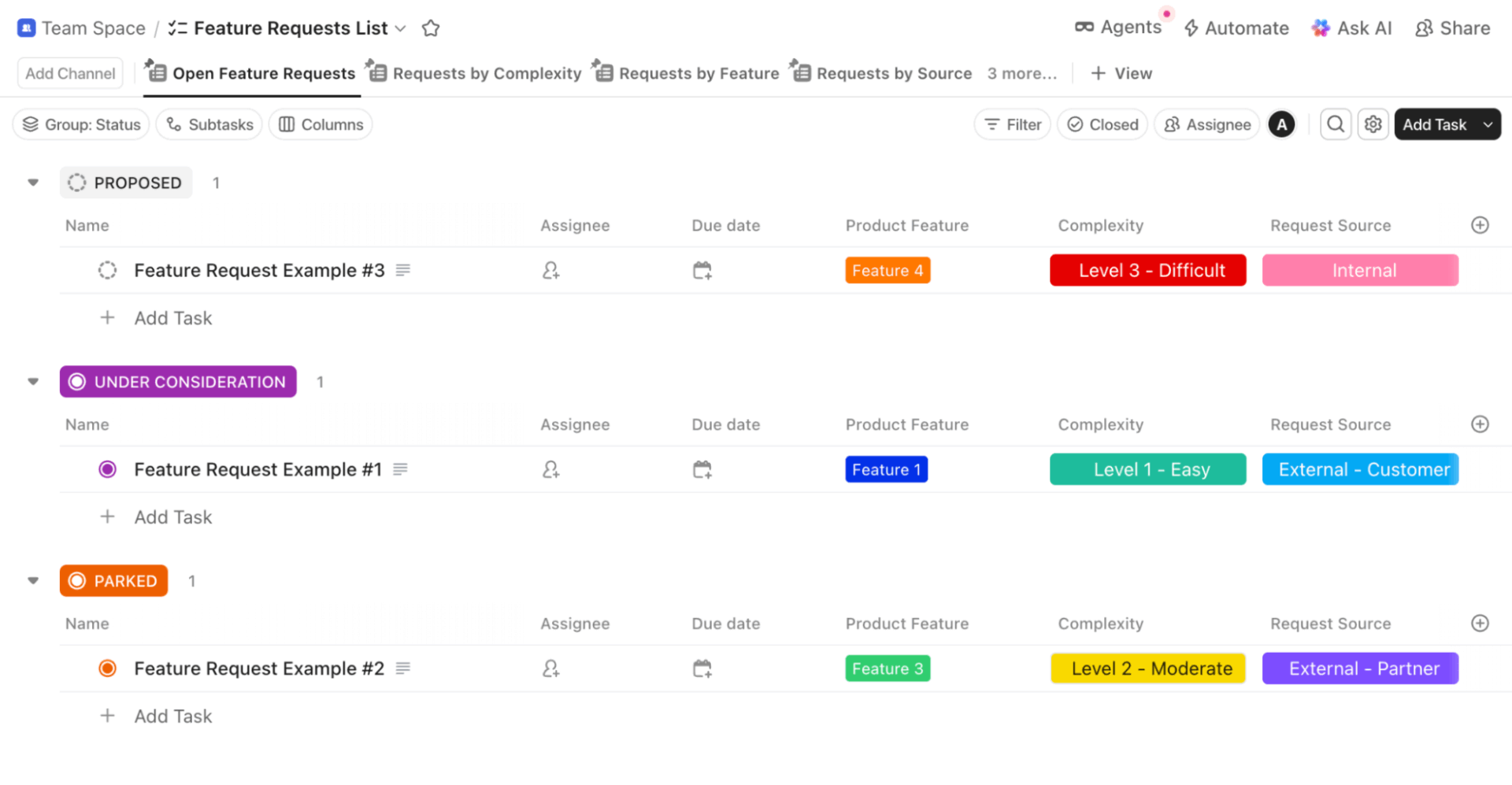  ClickUp Feature Request Risk Template