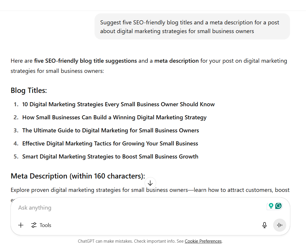 SEO optimization- Via chatgpt