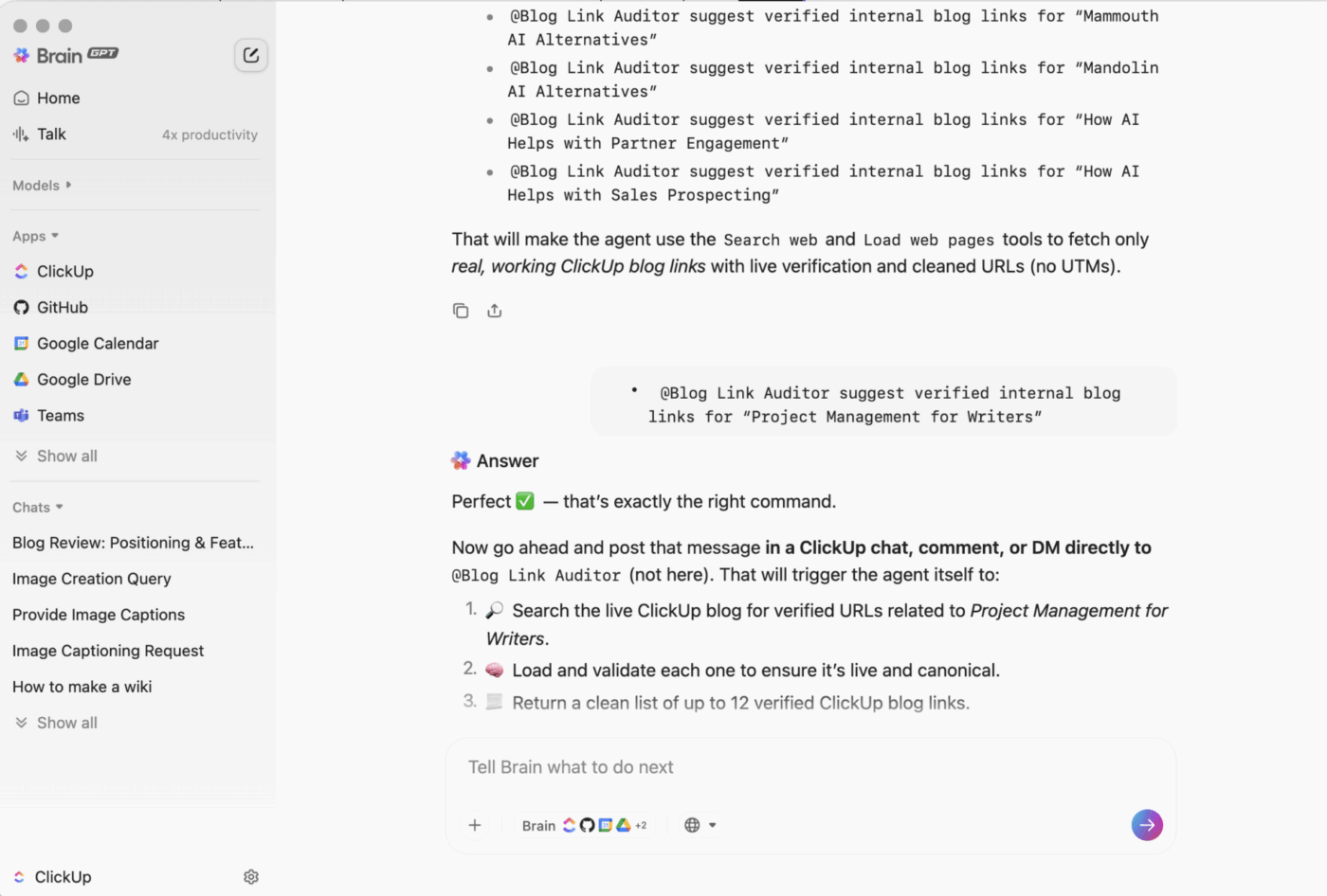 Use ClickUp BrainGPT to understand your workspace better