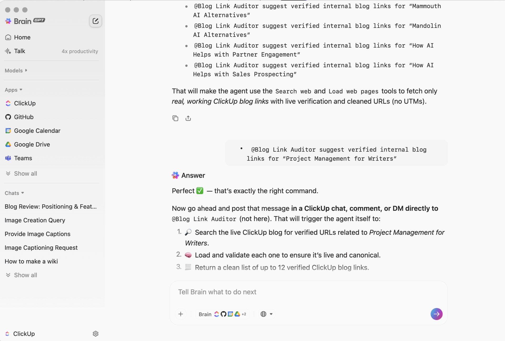 Use ClickUp BrainGPT to understand your workspace better
