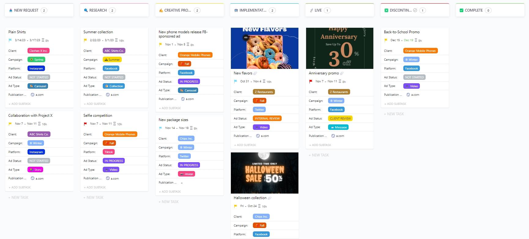 The ClickUp Advertisement Template