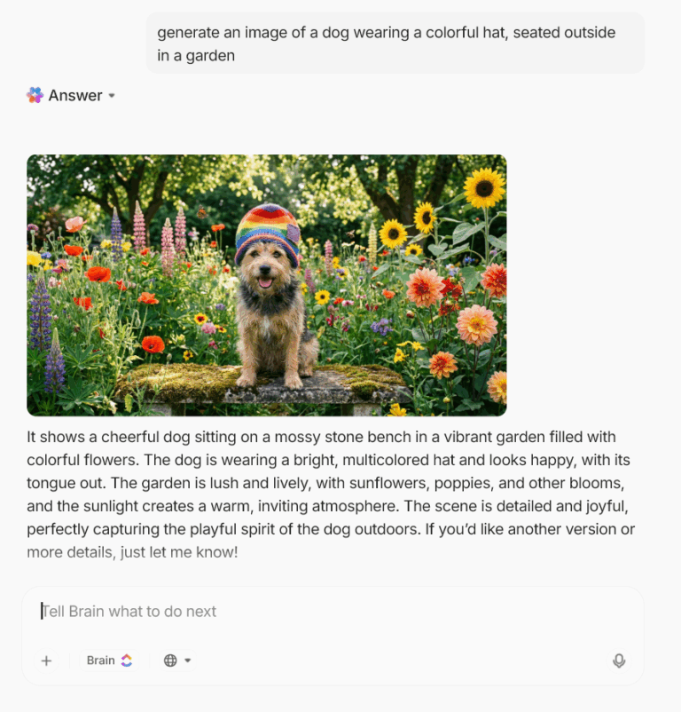 Turn your prompts into life-like images with ClickUp Brain