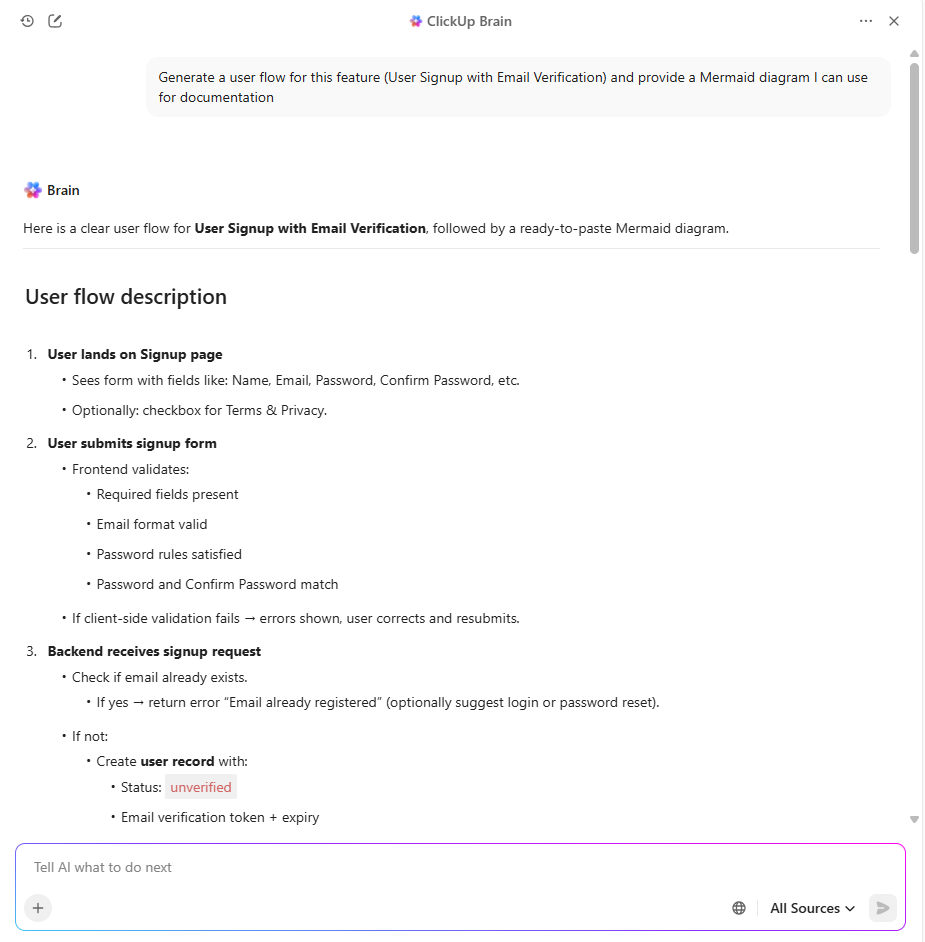 Gebruik ClickUp Brain om werkstroomen te genereren: Bubble-sjablonen