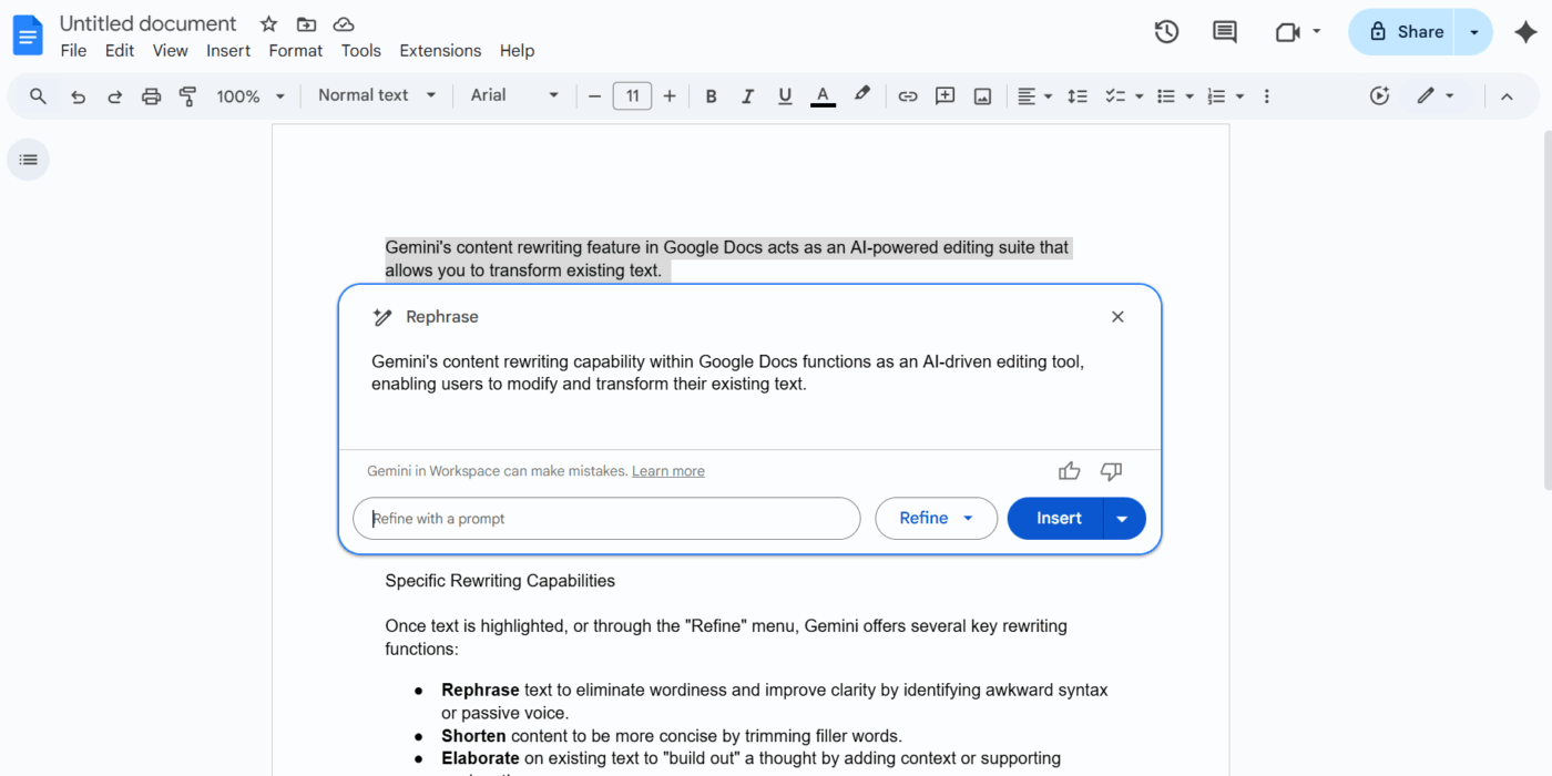 Cách viết lại nội dung bằng trí tuệ nhân tạo của Gemini