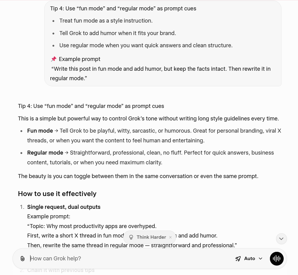 Use fun mode and regular mode as prompt cues