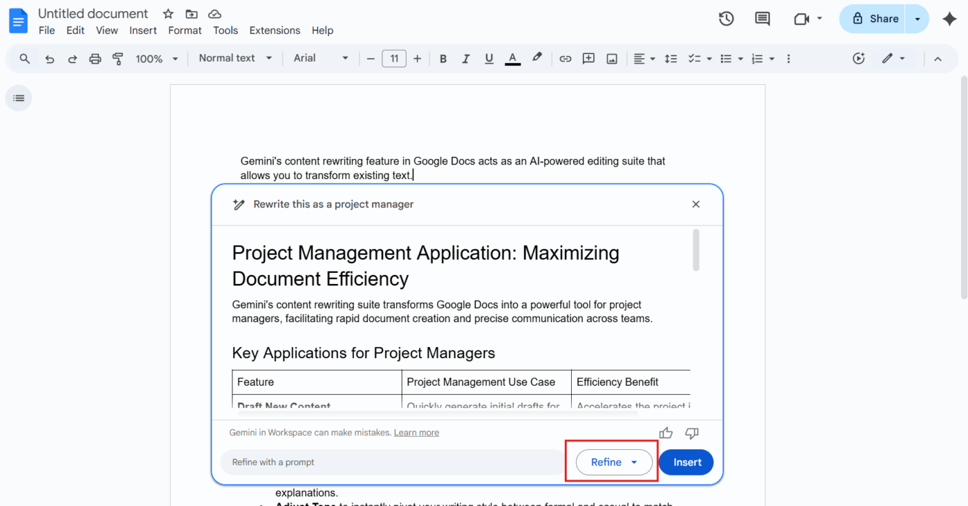 Cách viết lại nội dung bằng Gemini và tinh chỉnh nó