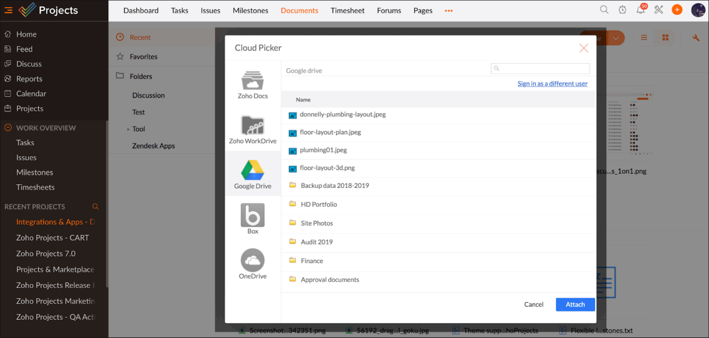 Via Zoho Projects-Project Management Software with Google Workspace Integration