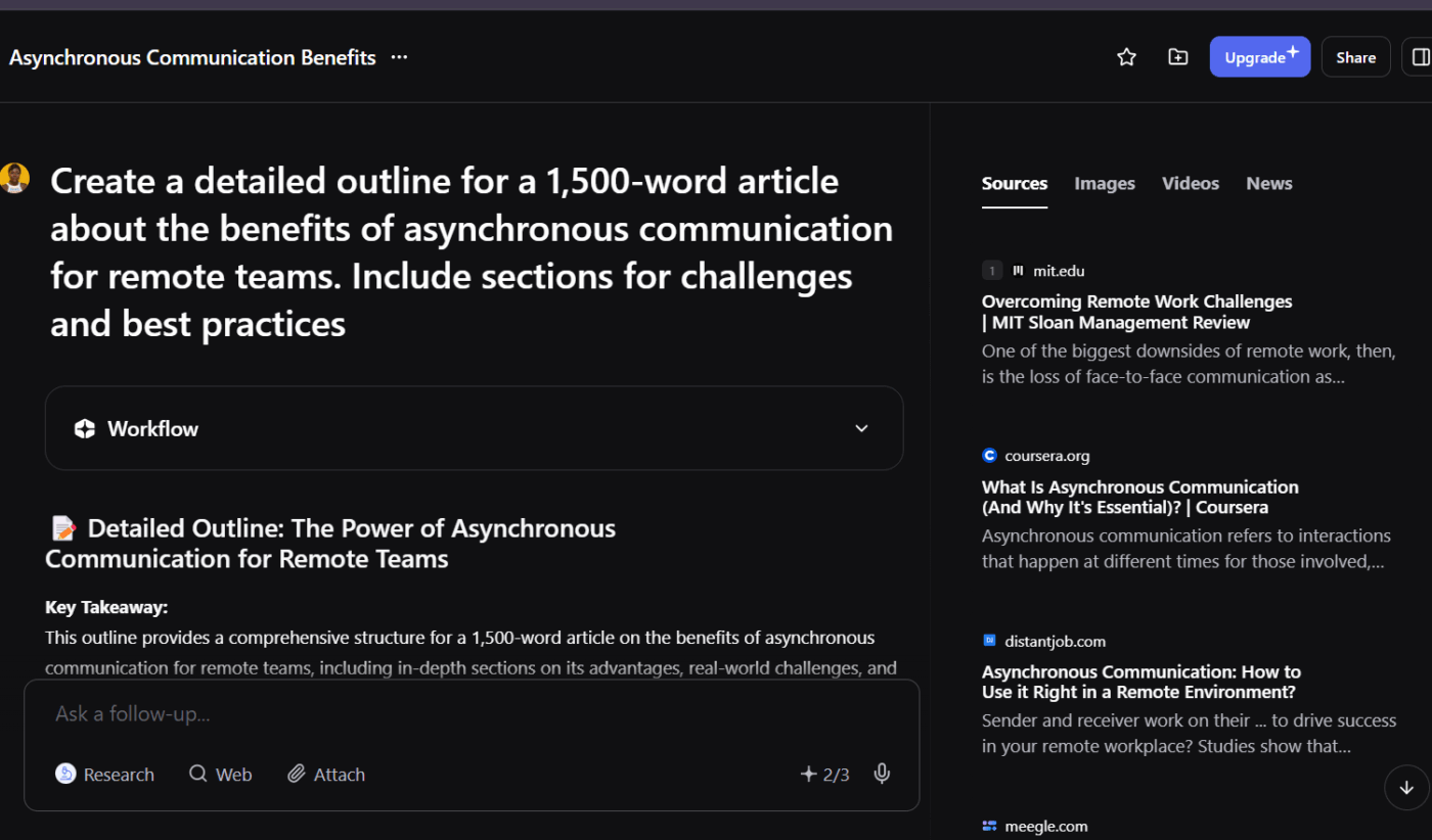 Research mode in you.com