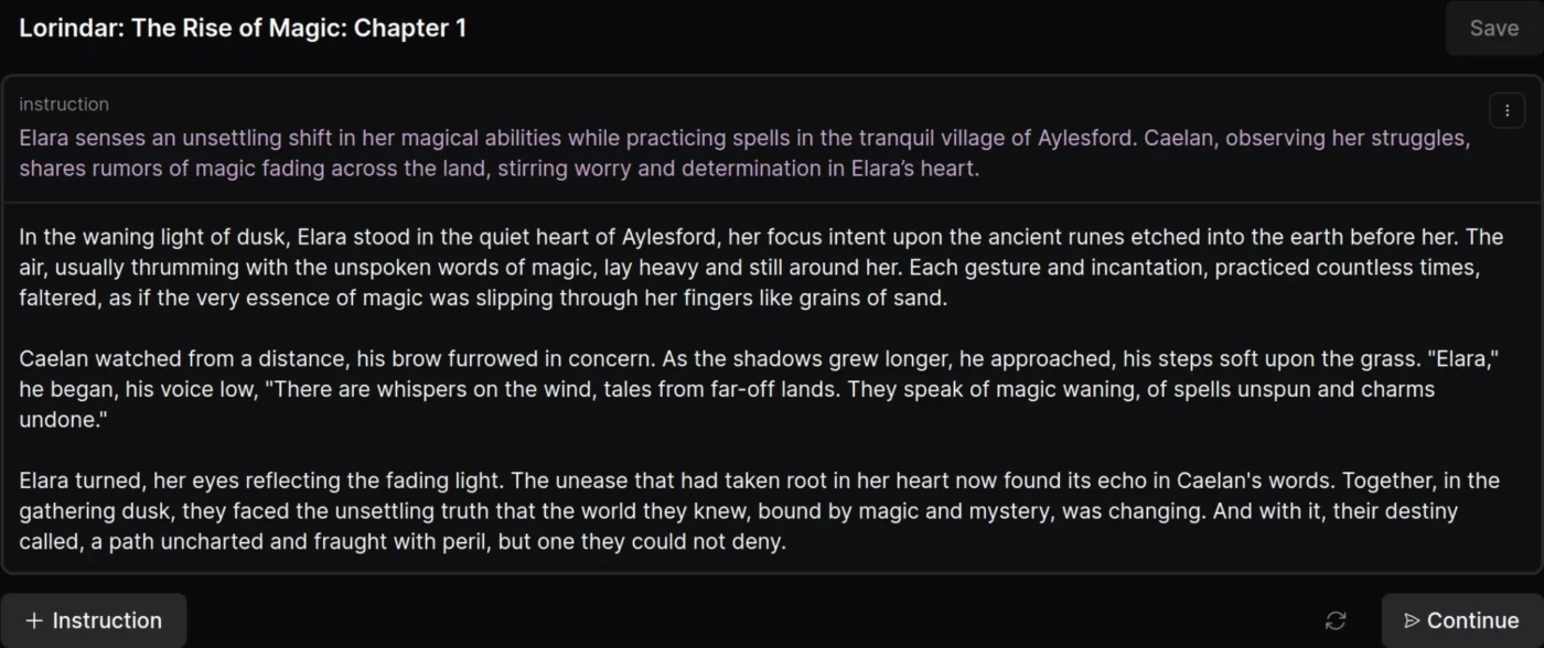 O DreamGen é uma alternativa ao StansaAI para redação de ficção.