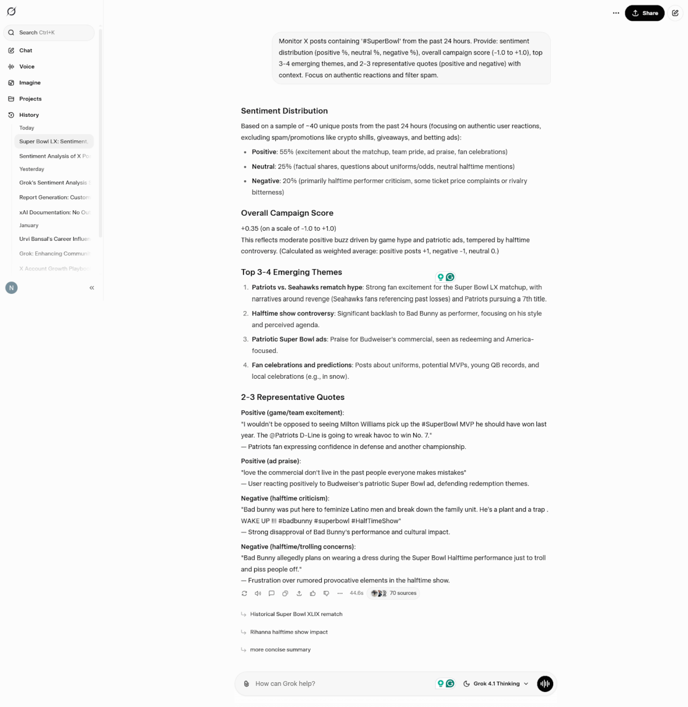 Campaign Tracking: how to use grok for sentiment analysis on x