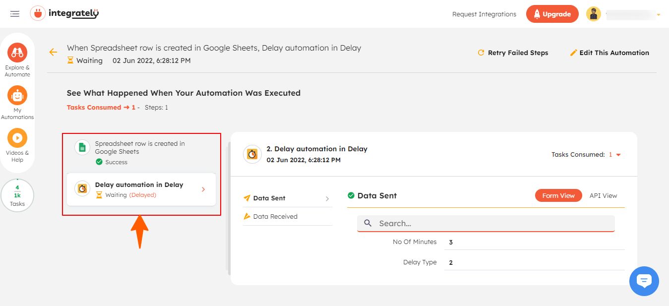 Integrately dashboard