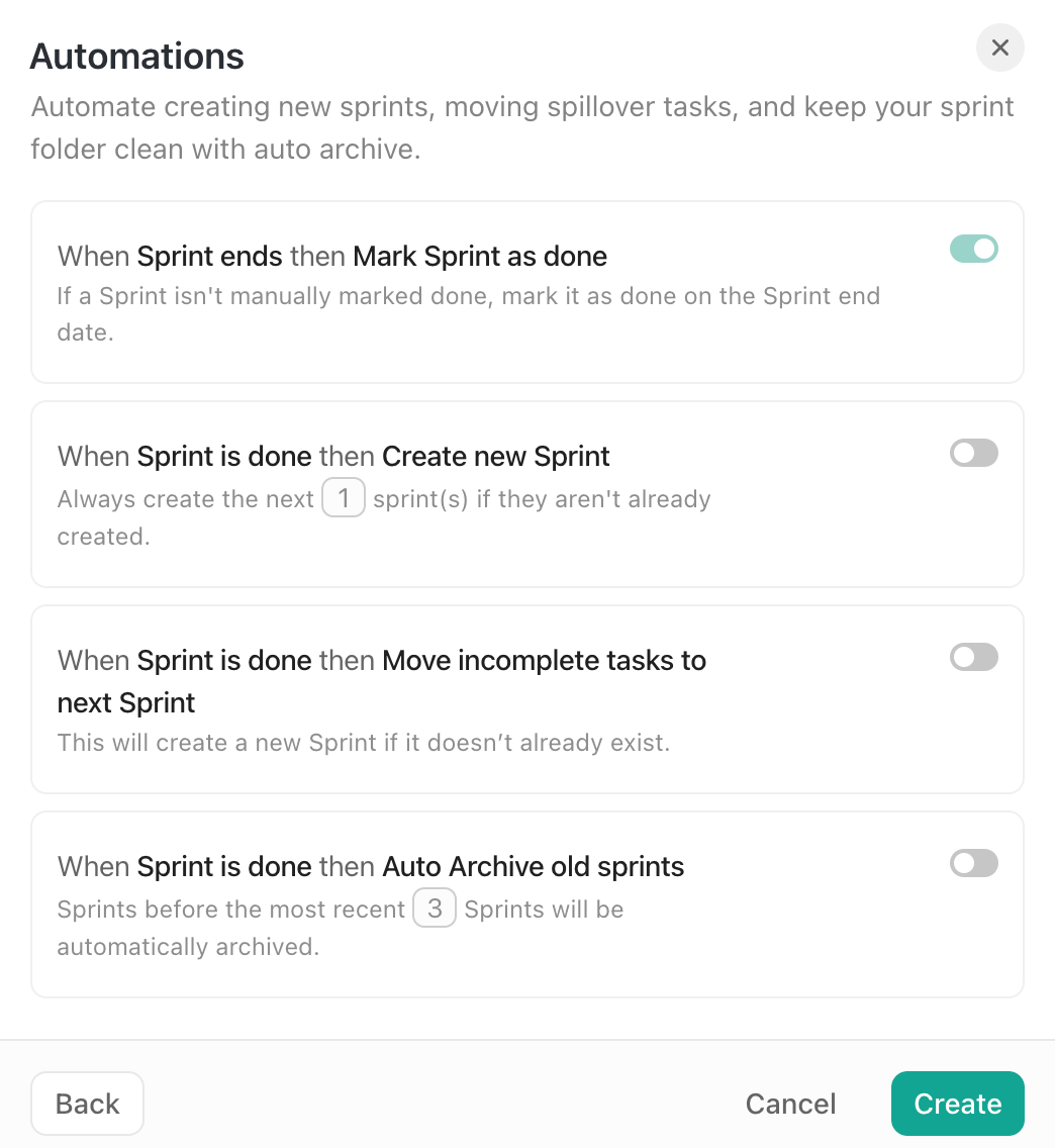 Automate repetitive sprint admin tasks and keep workflows running smoothly with ClickUp Automations