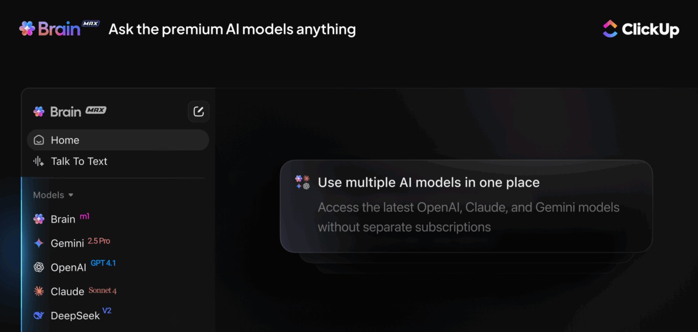 Extend ClickUp Brain MAX across your workspace to search connected tools