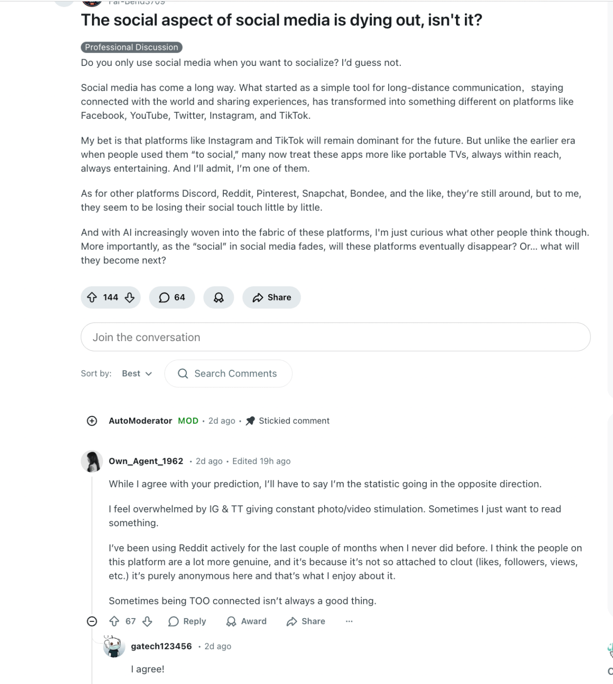 Reddit thread: How to Get Karma on Reddit
