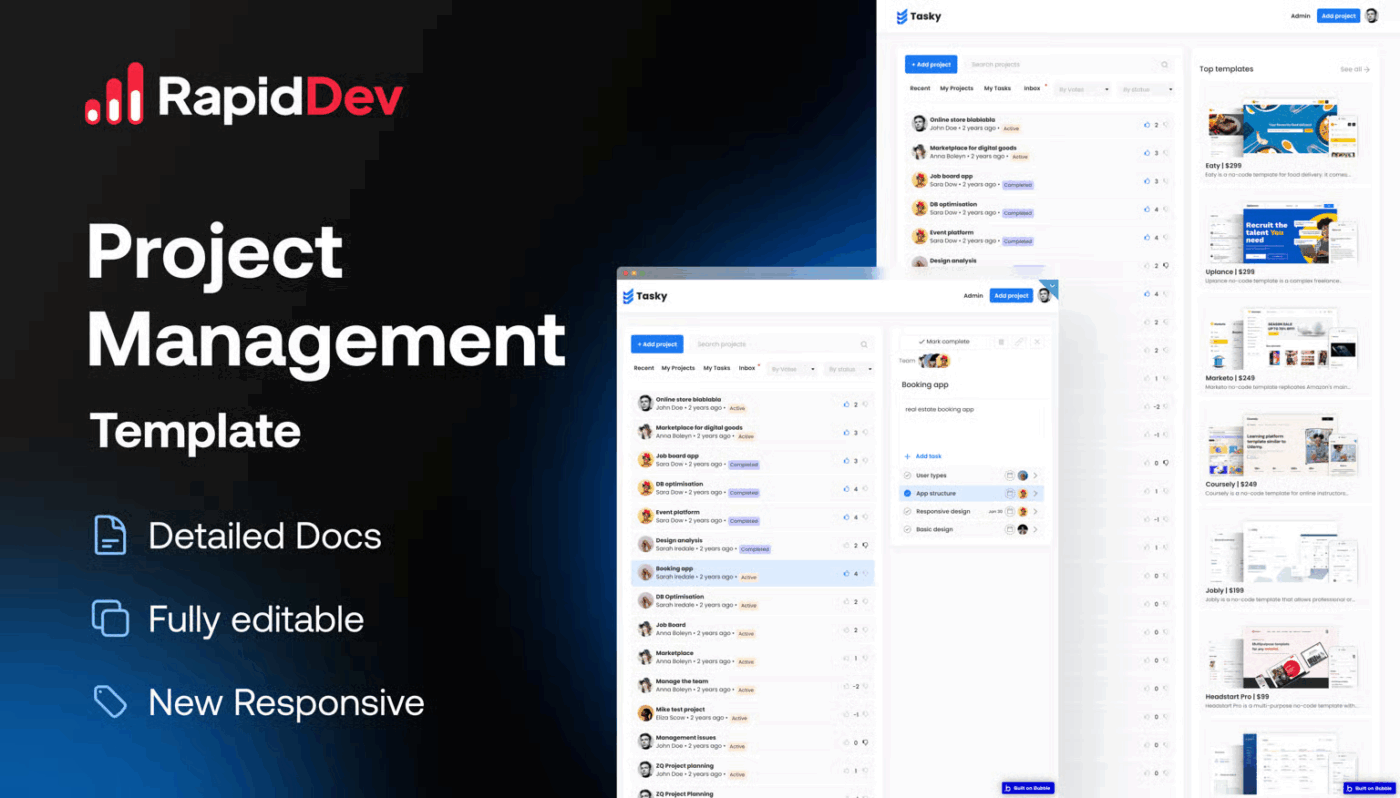 Bubble Tasky - Sjabloon voor projectmanagement: Bubble-sjablonen