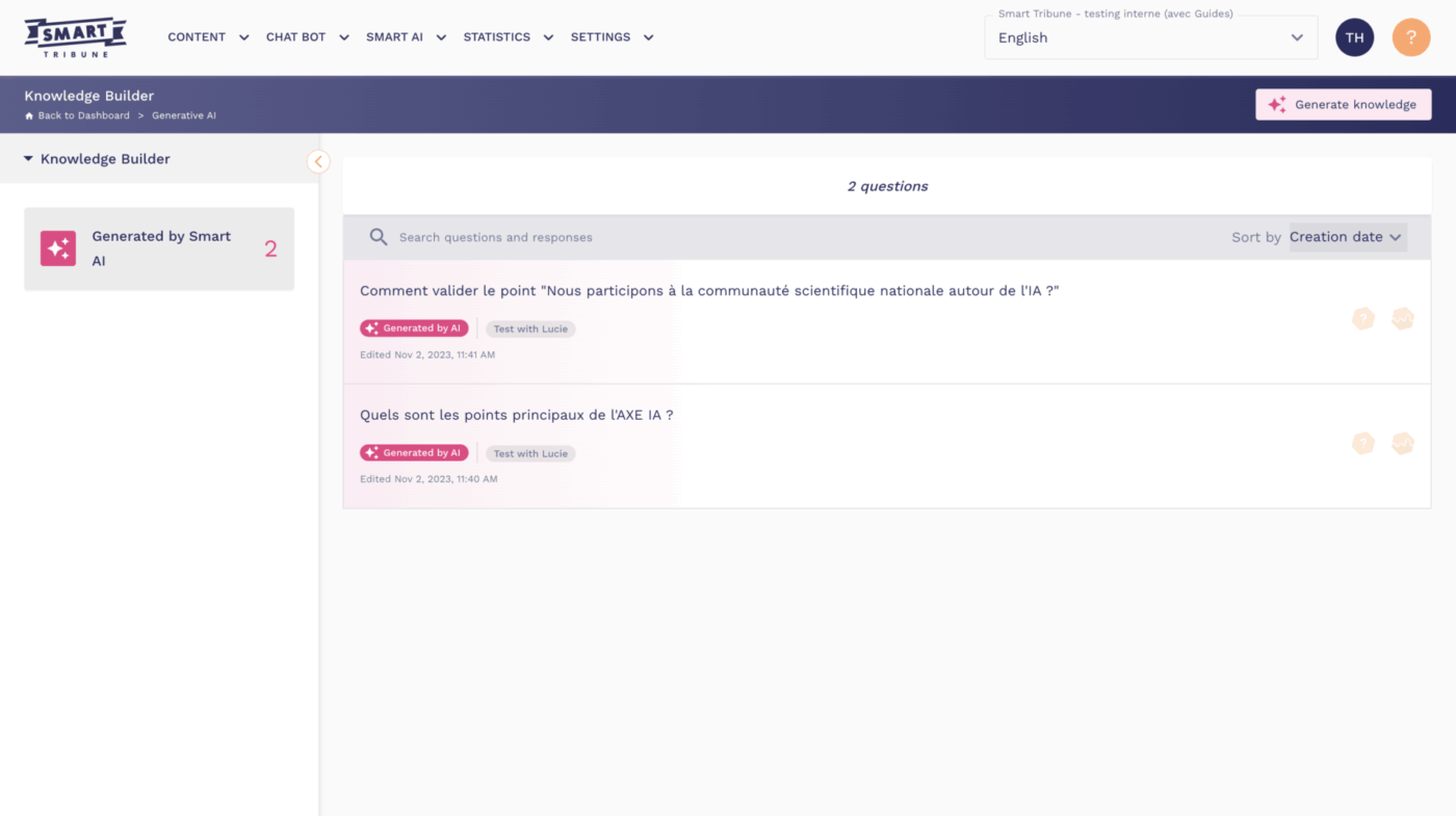 Smart Tribune knowledge manager