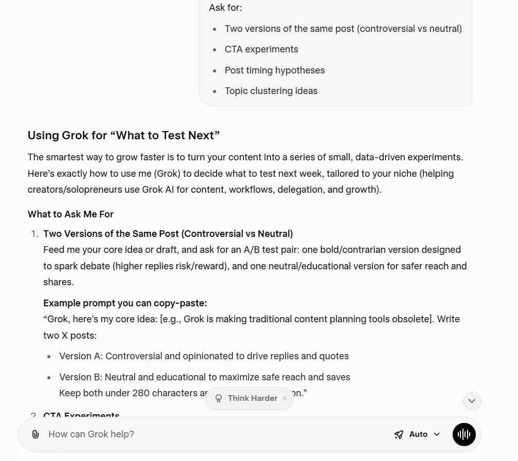 use Grok for what to test next- How to Use Grok for Creator Strategy