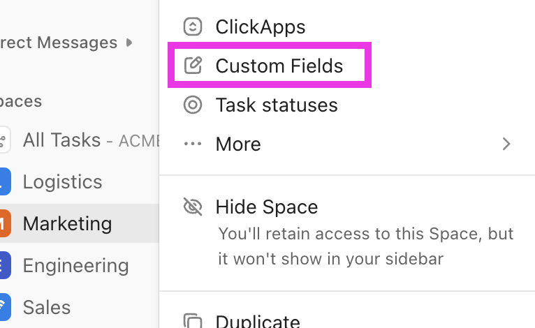 Add unique data fields to your tasks with ClickUp’s Custom Fields.