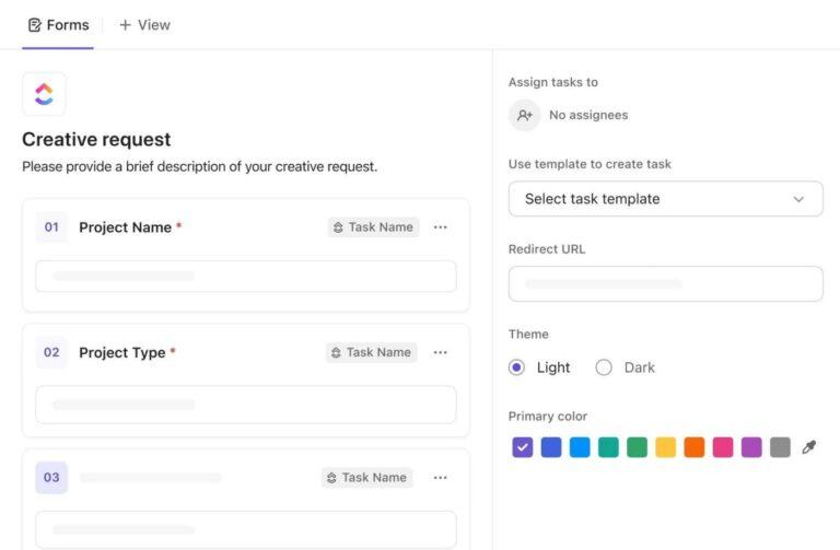 Capture leads with all the fields you need with ClickUp Forms